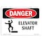 Signmission Safety Sign, OSHA Danger, 7" Height, Elevator Shaft, Landscape, D-L-1201 OS-DS-D-710-L-1201 - alternate 1